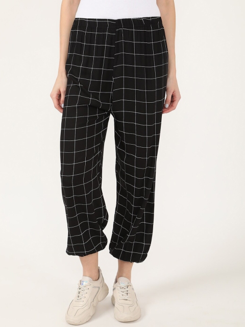 

V2 Value & Variety Women Black & White Checked Harem Pants