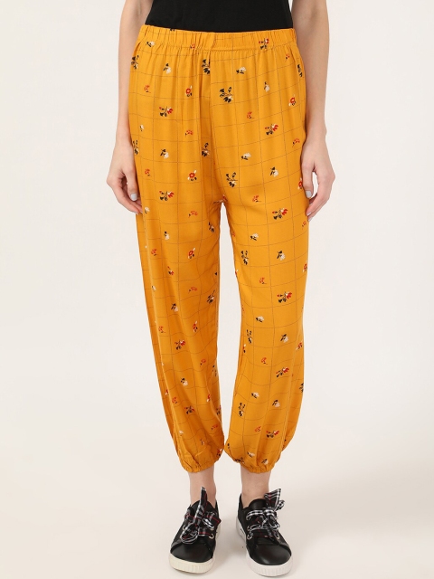 

V2 Value & Variety Women Mustard Yellow & Red Floral Printed Harem Pants