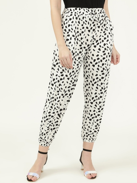 

V2 Value & Variety Women White & Black Printed Harem Pants