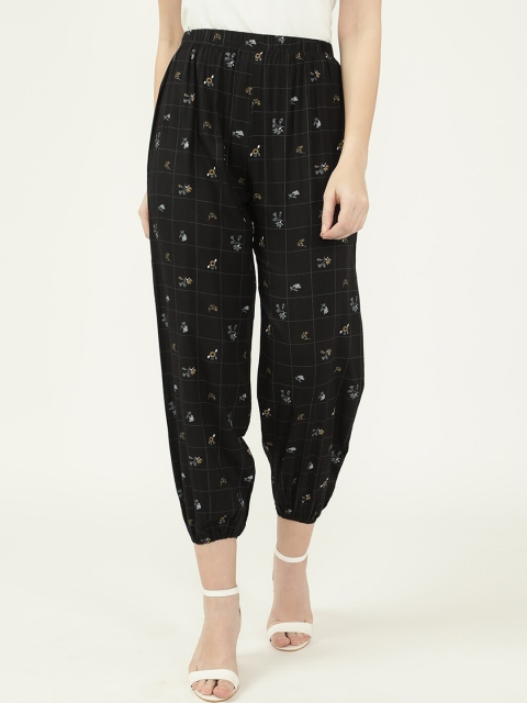 

V2 Value & Variety Women Black & Grey Printed Cropped Harem Pants