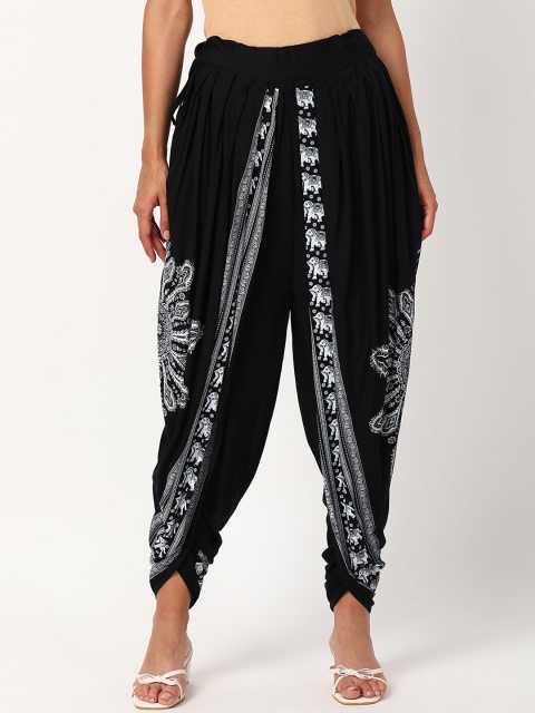 

V2 Value & Variety Women Black & White Ethnic Motifs Printed Harem Pants