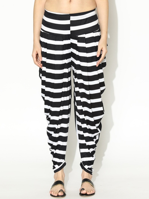 

V2 Value & Variety Women Black & White Striped Harem Pants