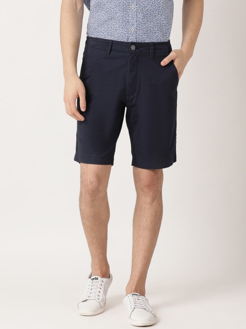 

Bruun & Stengade Men Navy Blue Slim Fit Regular Shorts
