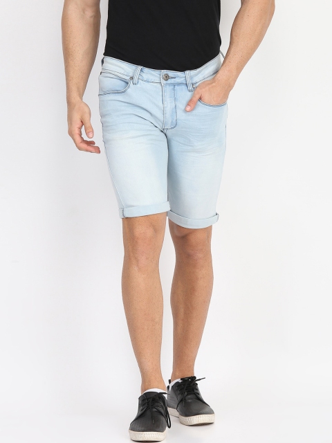 

LINDBERGH Men Blue Washed Slim Fit Denim Shorts