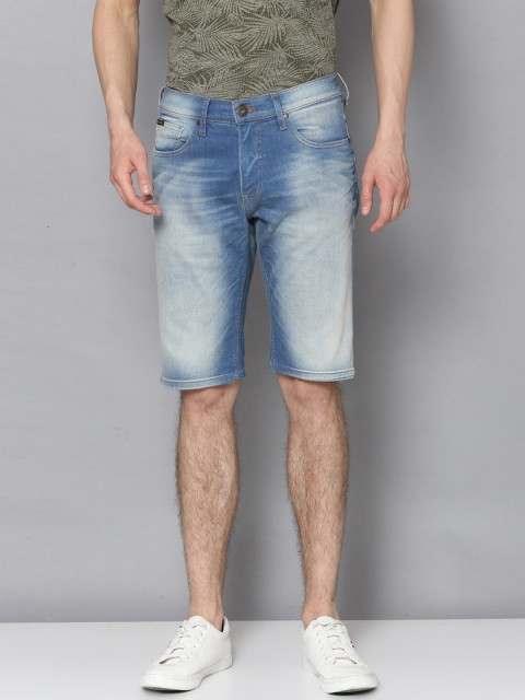 

LINDBERGH Men Blue Washed Slim Fit Denim Shorts