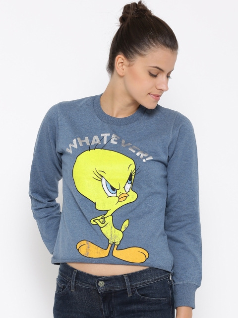 

Free Authority Tweety Printed Crop Sweatshirt, Blue
