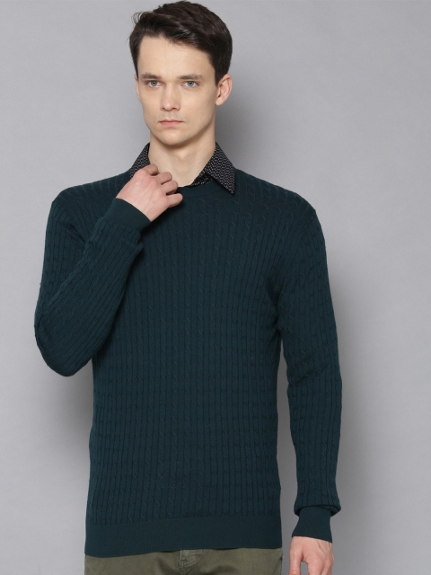 

LINDBERGH Men Green Ribbed Sweater