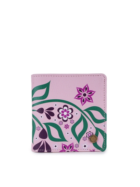 

Lapis O Lupo Women Pink & Green Floral Printed Two Fold Wallet