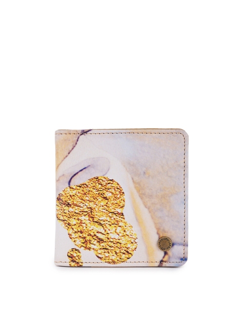 

Lapis O Lupo Women Cream-Coloured Abstract Printed Two Fold Wallet