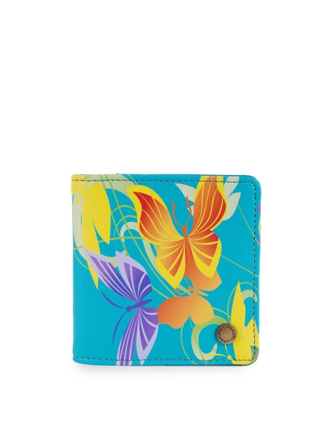 

Lapis O Lupo Women Turquoise Blue & Multicoloured Printed Foldover Clutch