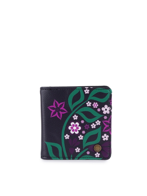 

Lapis O Lupo Women Black Floral Printed Two Fold Wallet