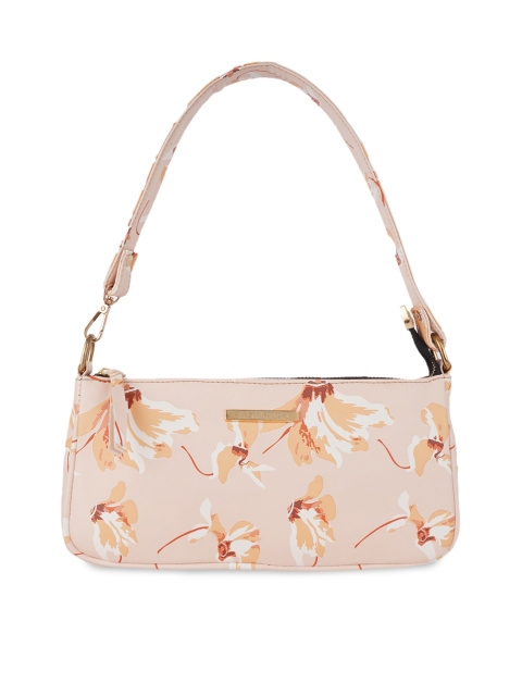 

Lapis O Lupo Beige Floral Printed Structured Shoulder Bag