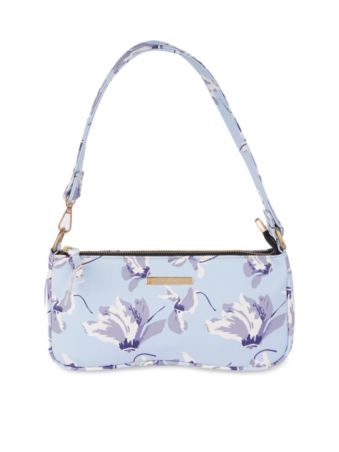 

Lapis O Lupo Blue Floral Printed Structured Shoulder Bag