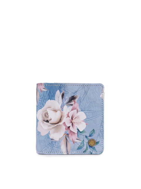 

Lapis O Lupo Women Blue Floral Printed Two Fold Wallet