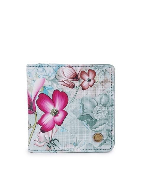 

Lapis O Lupo Women Grey & Pink Floral Printed Two Fold Wallet