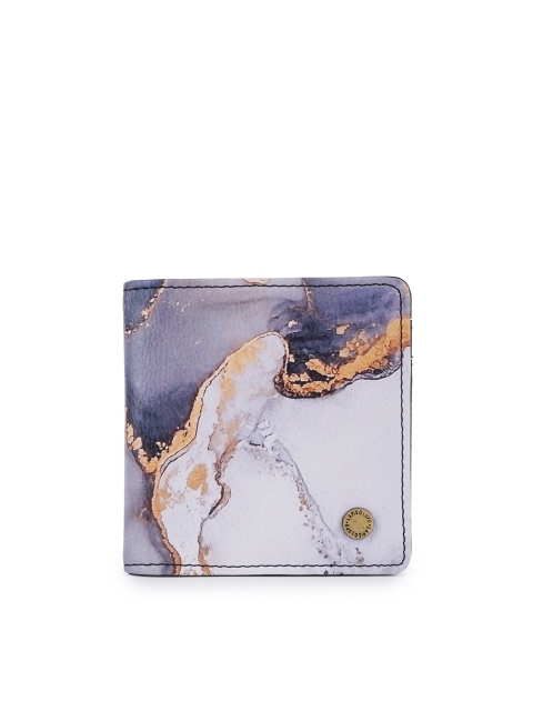 

Lapis O Lupo Women Blue & Grey Abstract Printed Two Fold Wallet