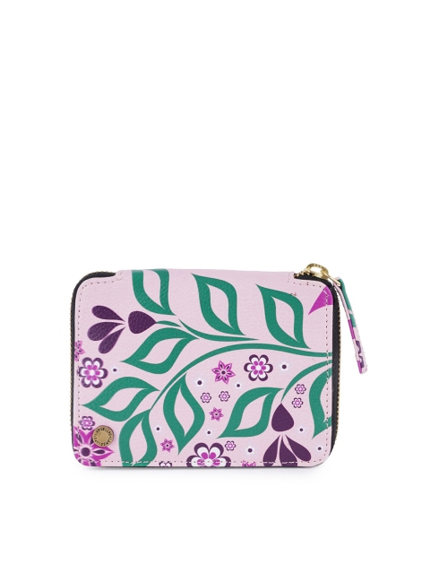 

Lapis O Lupo Pink & Green Printed Purse Clutch