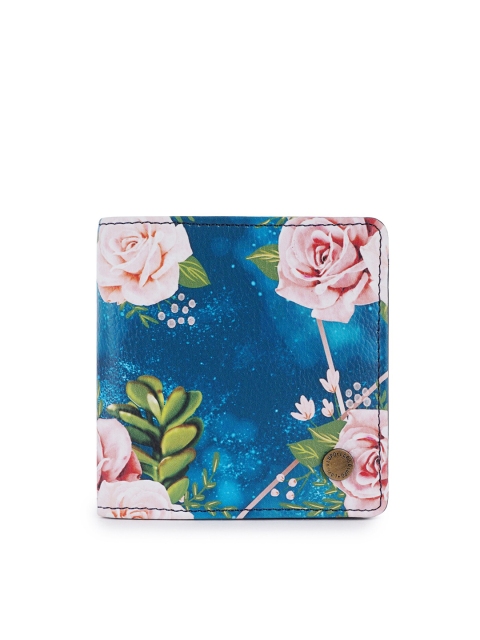 

Lapis O Lupo Women Blue Floral Printed Two Fold Wallet