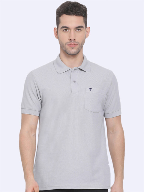 

Genx Men Grey Polo Collar T-shirt