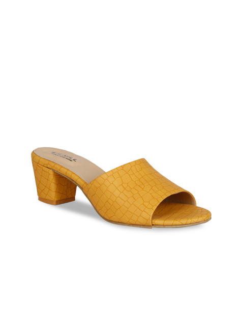 

Denill Women Yellow Textured Block Heels