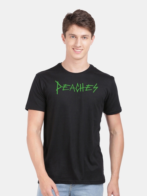 

MASH UNLIMITED Men Black Typography Printed Slim Fit T-shirt