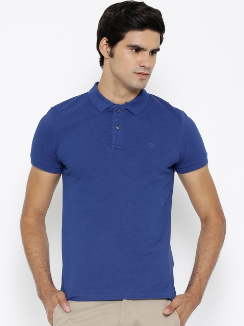

Celio Men Blue Solid Polo Collar T-shirt