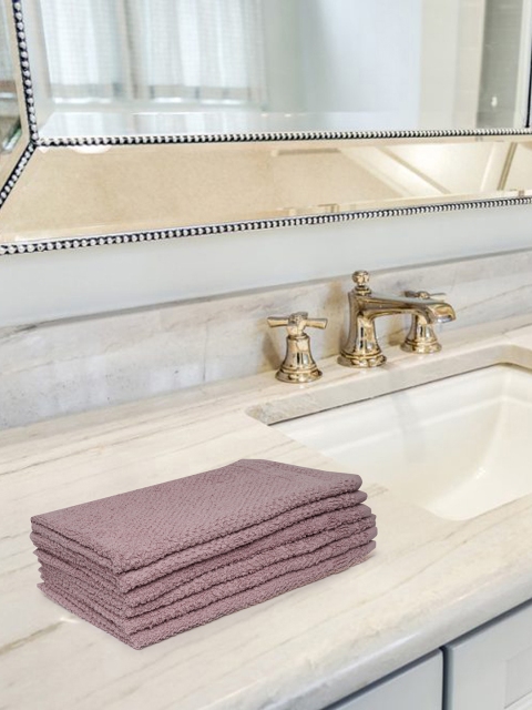 

Softweave Set Of 6 Rose-Coloured Solid 350 GSM Pure Cotton Hand Towels
