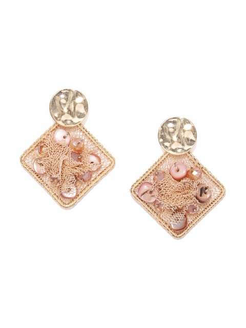 

Blisscovered Pink Contemporary Drop Earrings