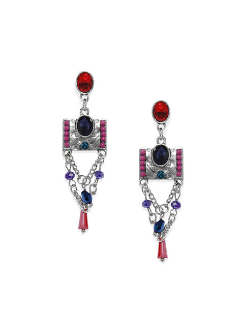 

Blisscovered Red Contemporary Drop Earrings
