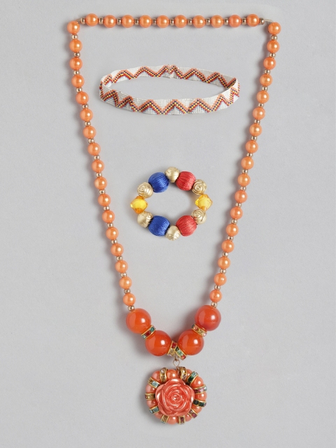 

Carlton London Girls Multi-Coloured Beaded Handcrafted Jewellery Set