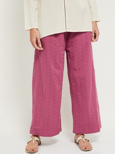 

max Women Purple Parallel Trousers
