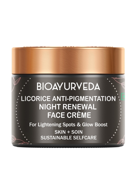 

BIOAYURVEDA Licorice Anti-Pigmentation Night Renewal Sustainable Face Cream 60 g, Black