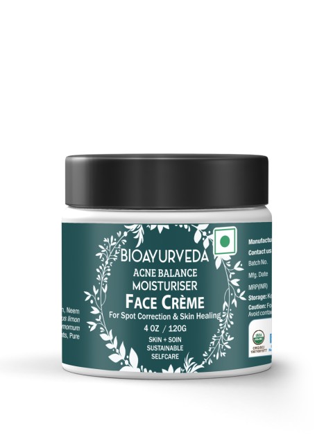 

BIOAYURVEDA Acne Balance Moisturiser Sustainable Face Cream 120 g, Green