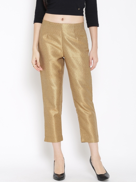 

Wishful by W Women Bronze Patterned Cropped Trousers