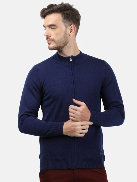 

Monte Carlo Men Blue Front-Open Sweater