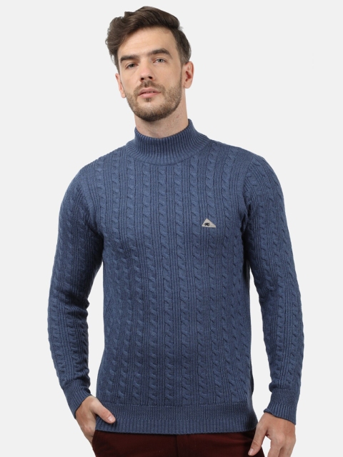 

Monte Carlo Men Blue Ribbed Pullover