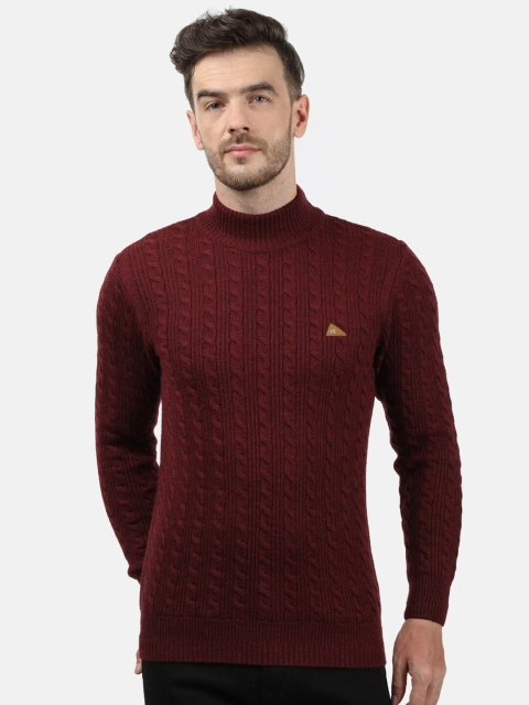 

Monte Carlo Men Burgundy Cable Knit Cardigan