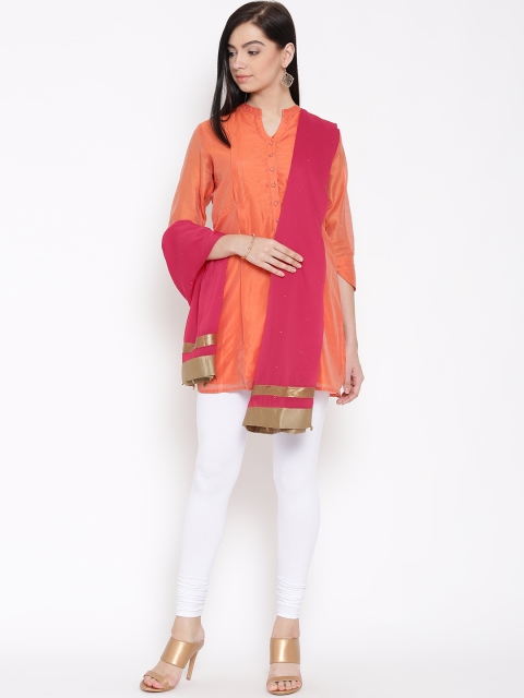 

Wishful by W Women Pink Mukaish-Work Dupatta