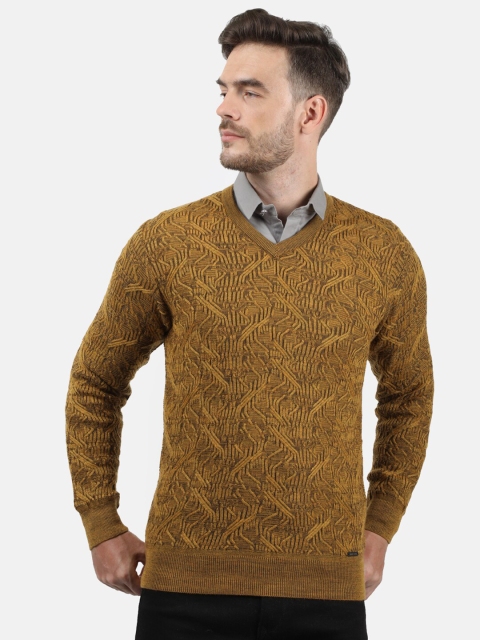 

Monte Carlo Men Mustard Yellow Cable Knit Pullover