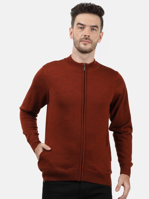 

Monte Carlo Men Rust Brown Front-Open Sweater