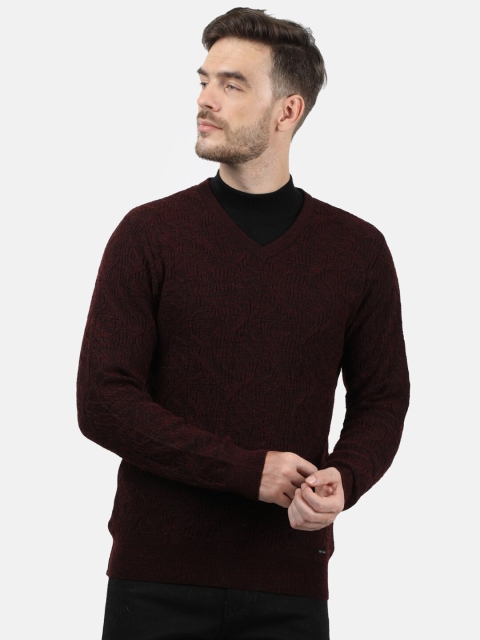 

Monte Carlo Men Maroon Cable Knit Pullover Sweater
