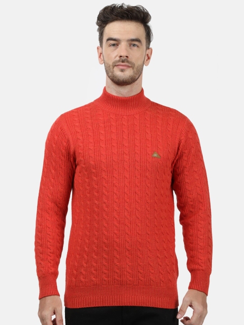 

Monte Carlo Men Orange Cable Knit Pullover Sweater