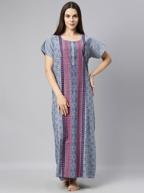 

GOLDSTROMS Blue Printed Maxi Nightdress