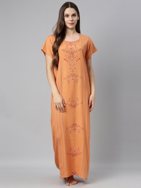 

GOLDSTROMS Orange Printed Maxi Nightdress