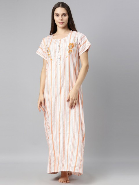 

GOLDSTROMS Orange Striped Maxi Nightdress