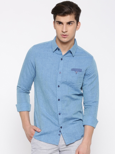 

United Colors of Benetton Men Blue Printed Casual Shirt
