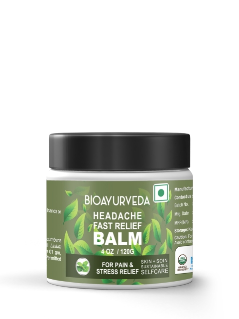 

BIOAYURVEDA Sustainable Headache Fast Relief Balm 120 g, Green