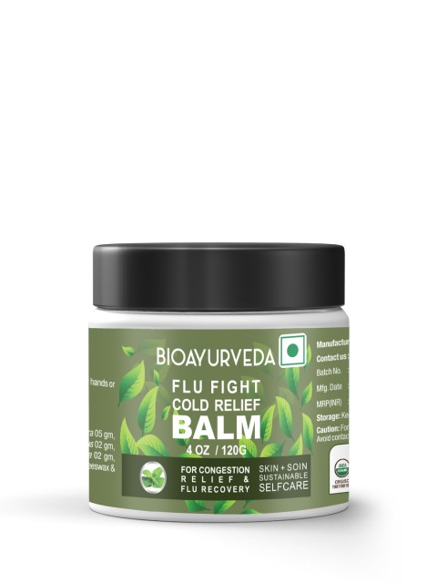

BIOAYURVEDA Sustainable Flu Fight Cold Relief Balm 120 g, Green