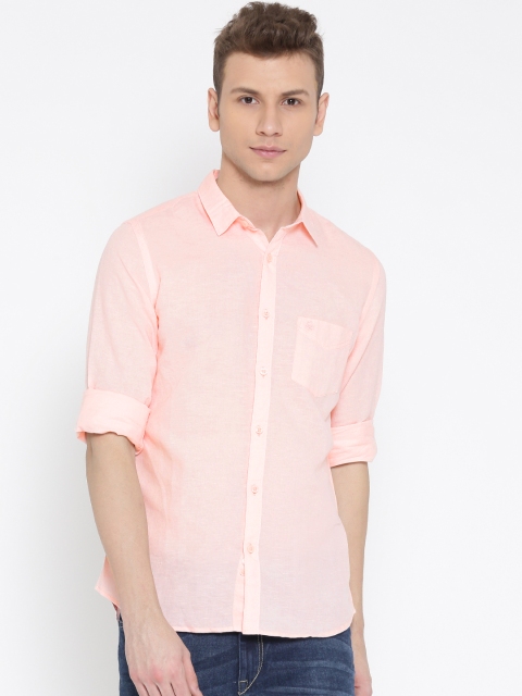 

United Colors of Benetton Men Pink Solid Casual Shirt