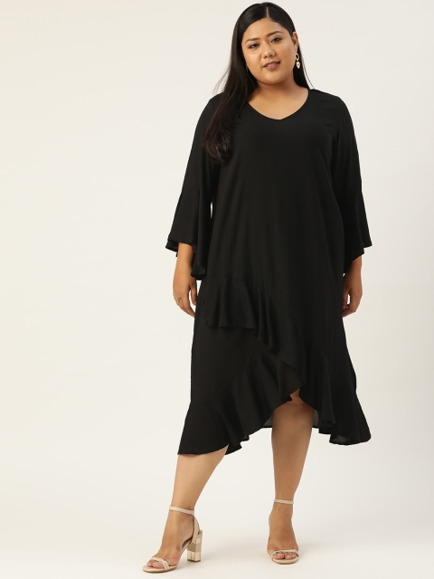 

Revolution Black Solid A-Line Midi Dress